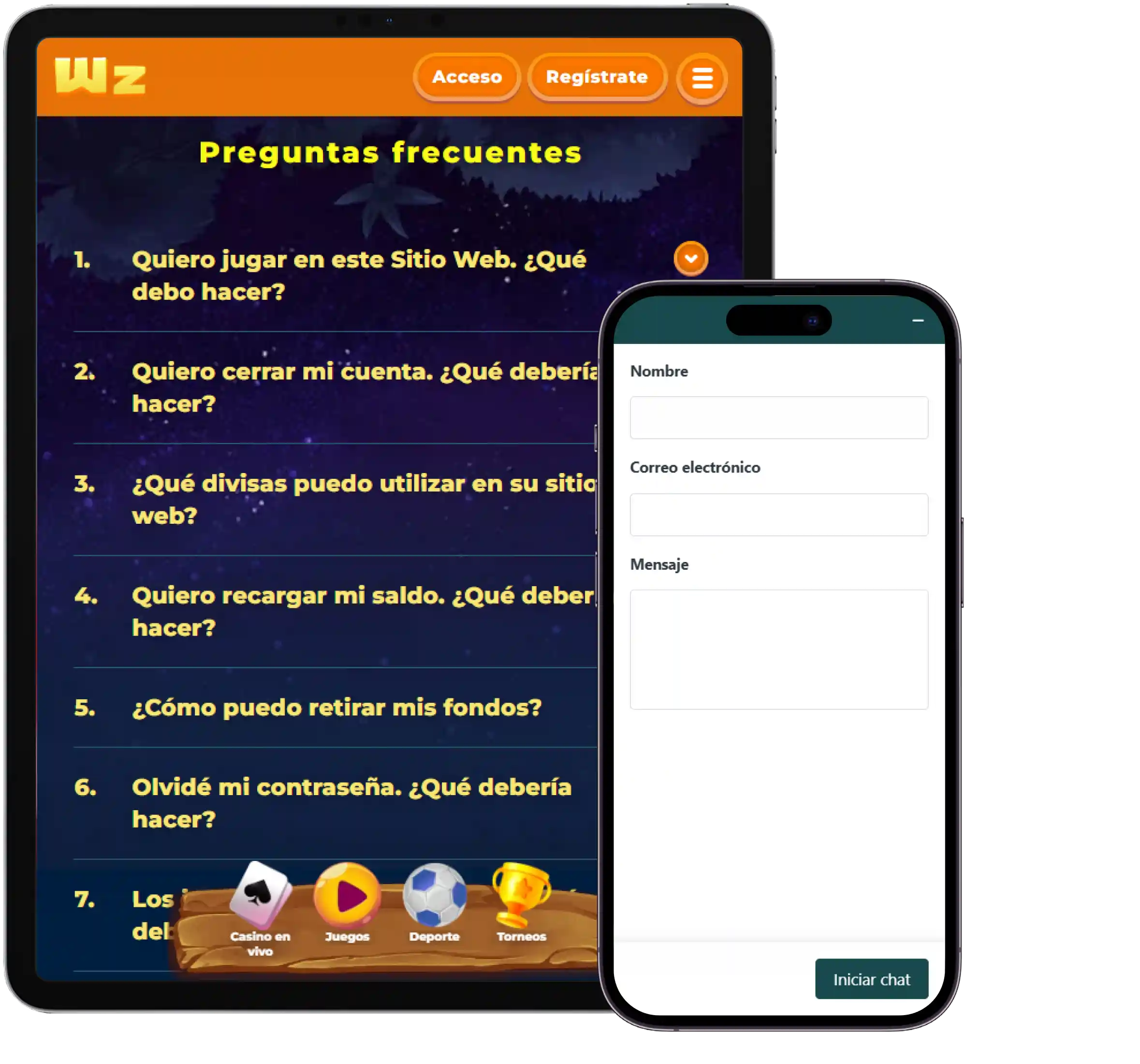 Wazamba Casino preguntas frecuentes y chat de soporte